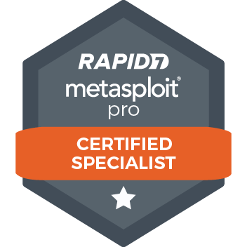 Metasploit Pro Certified Specialist badge